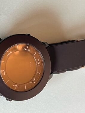 Skechers Brown Sports Digital Watch with Orange Display